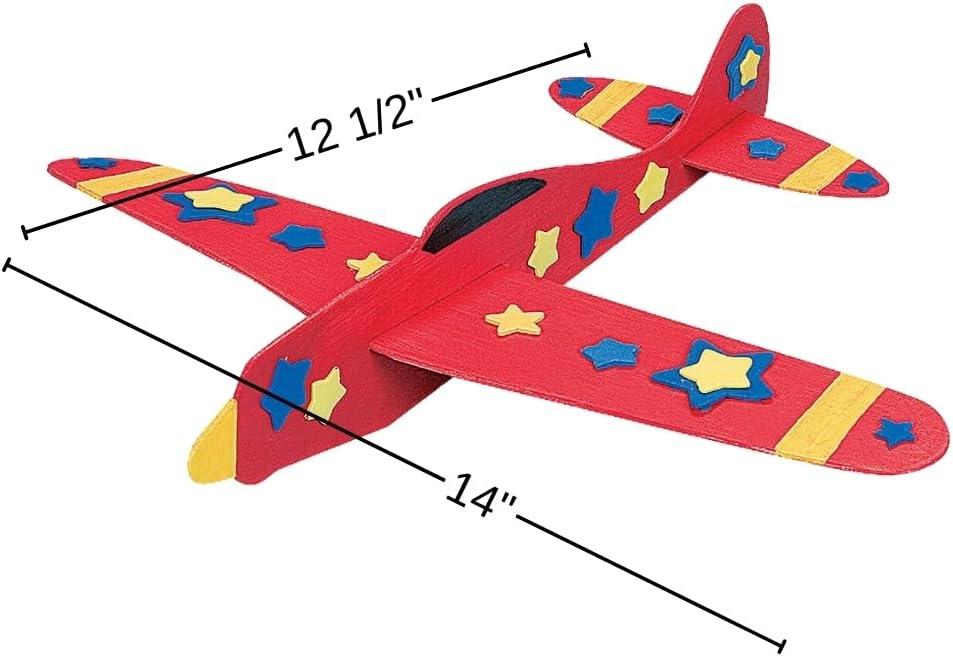 image:imageFun Express DIY Unfinished Wood Airplane Kits VBS Vacation Bible School SuppliesDecor Set of 12 Crafts for Kids