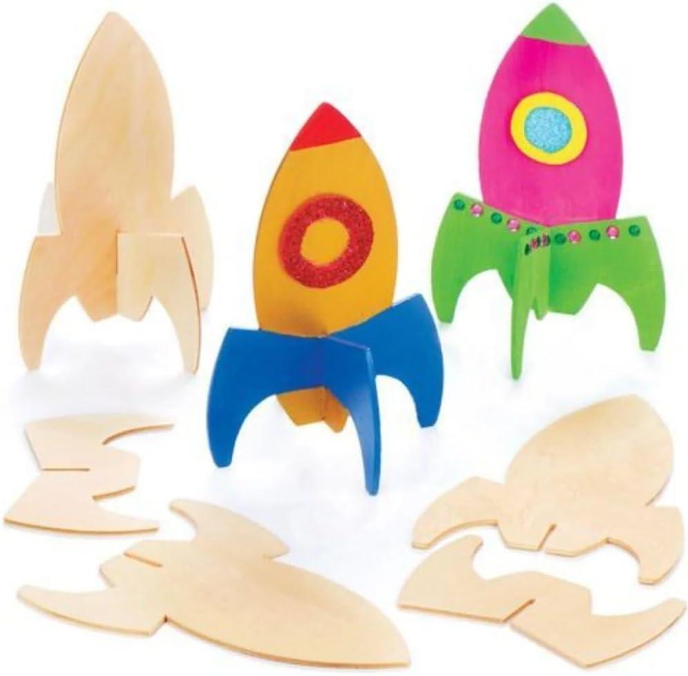 image:imageFun Express Do It Yourself Wood Rockets VBS Vacation Bible School SuppliesDecor 4 14 x 6 14 DIY Crafts for Kids and Fun Home Activities Makes 12