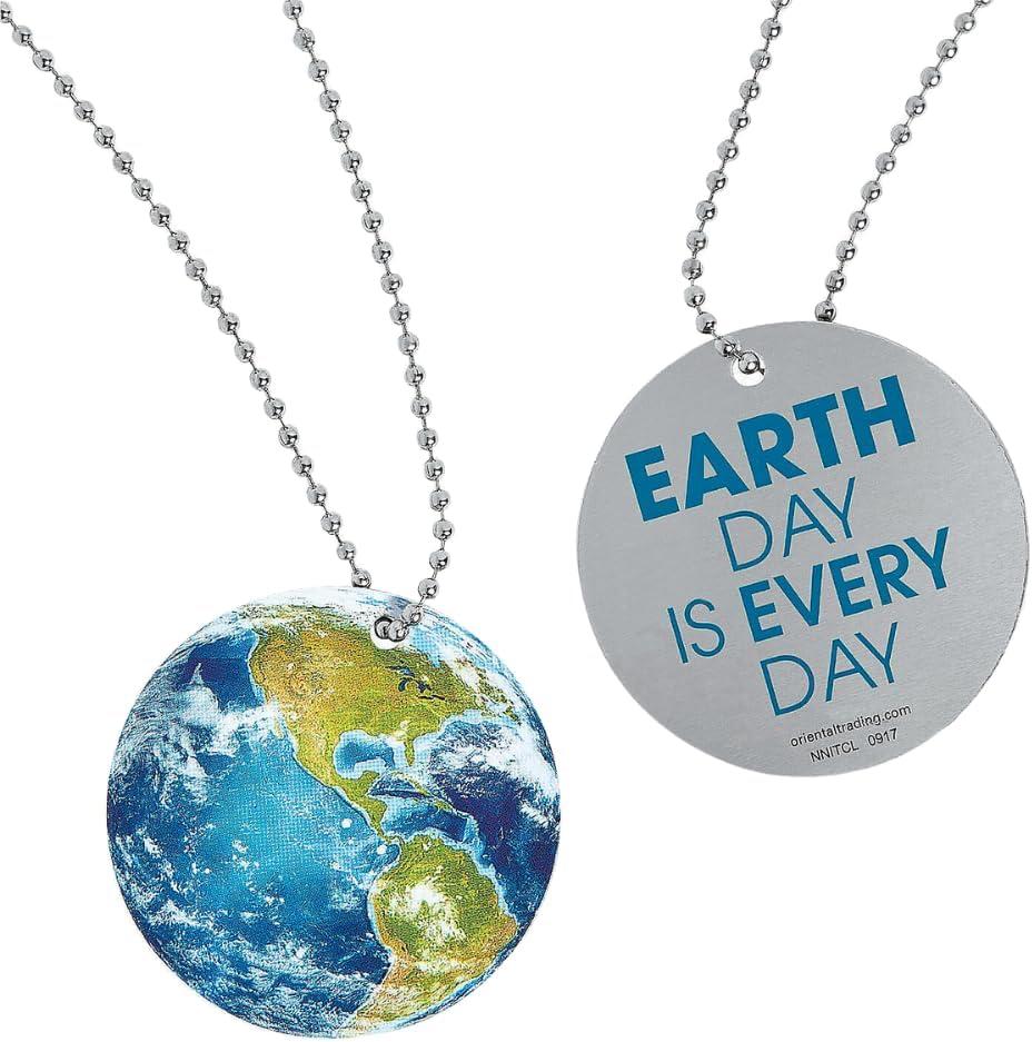 image:imageFun Express Globe Shaped Dog Tag Necklaces 12 Pieces Educational And Learning Activities For Kids
