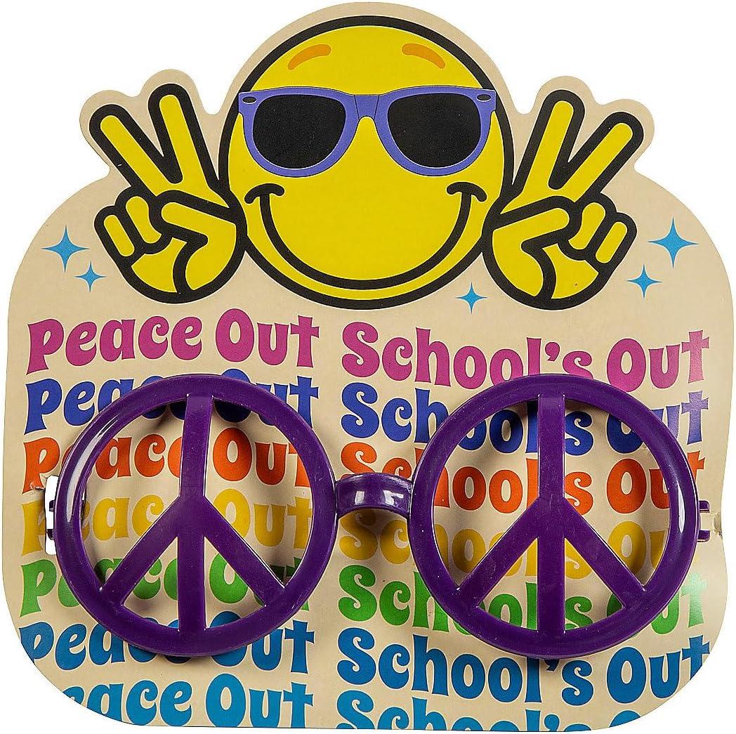 image:imageFun Express Kids Peace Out Schools Out Plastic Glasses with Card Assortments May Vary