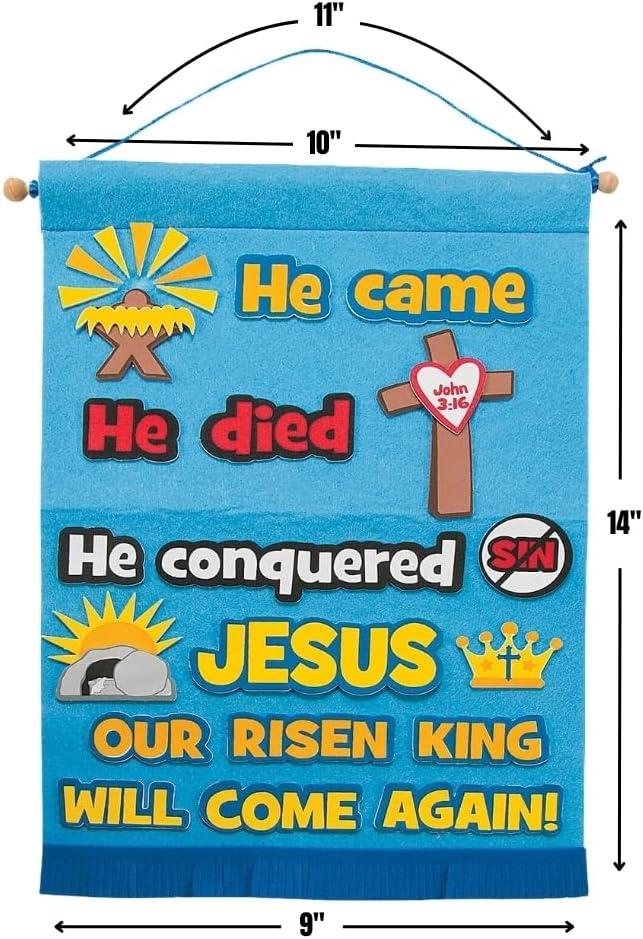 image:imageFun Express Life of Christ Felt Sign Kit Creative DIY Craft Kids Religious Educational Activity for Sunday School Home Projects amp Holiday Fun Perfect for Family Bonding Spiritual Learning 1 Piece