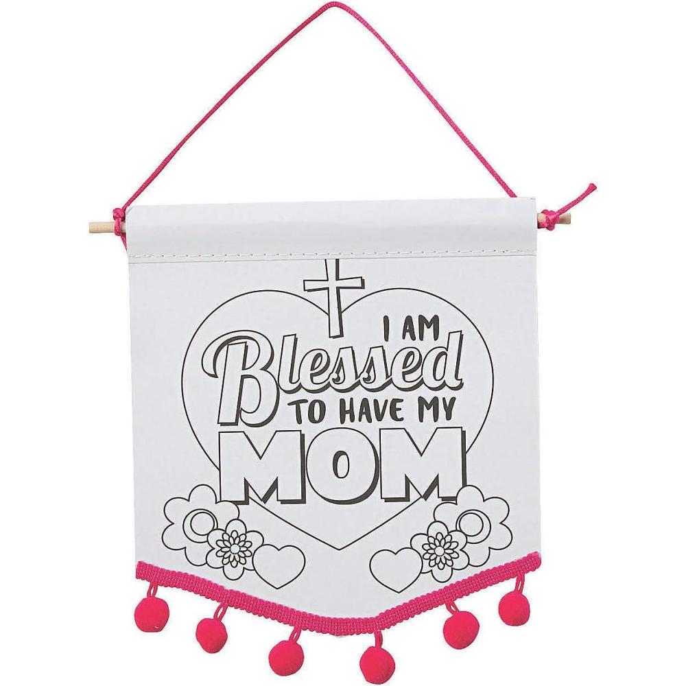 image:imageColor Your Own Religious Mothers Day PomPom Banners  Makes 12  Sunday School and Craft Kits for Kids