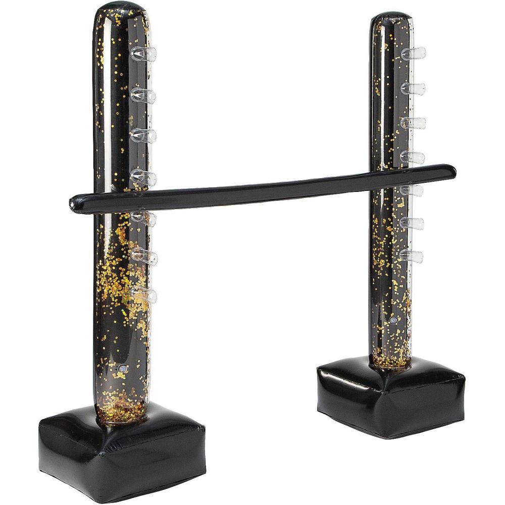 image:imageFun Express 5 ft x 5 ft Inflatable Black Limbo Bars with Gold Glitter Set  3 Pieces