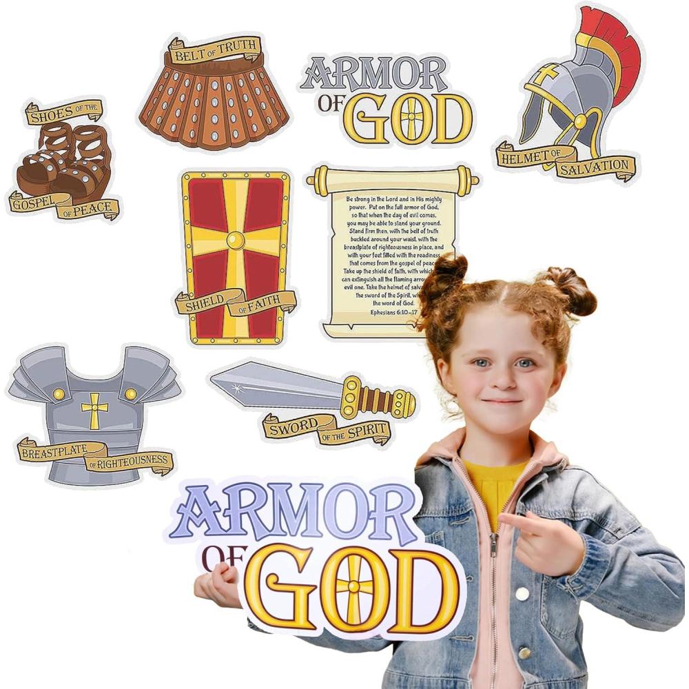 image:imageFun Express Armor of God Cutouts  Set of 6  Sunday School and Religious Classroom Decor  VBS Vacation Bible School SuppliesDecor