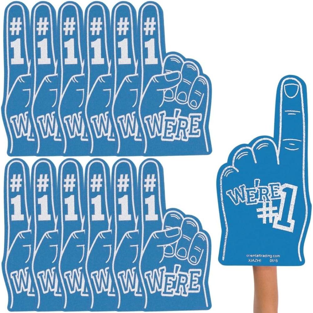 image:imageFun Express Blue School Spirit Foam Hands 12 Pieces