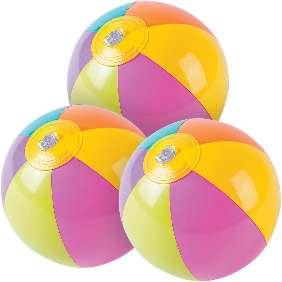 image:imageFun Express Bright Mini Beach Balls 5 inch  Bulk Set of 12  Summer Pool and BeachToys Party Favors and Handouts5 inch