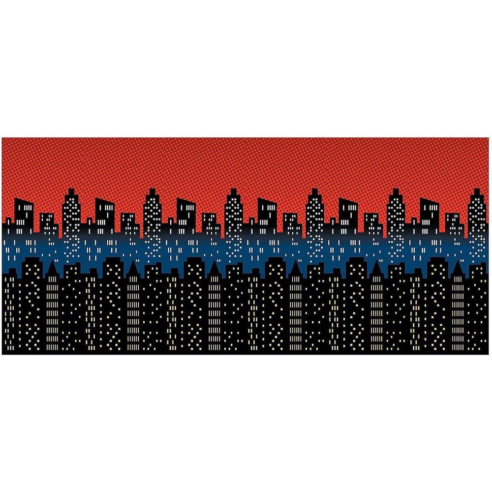 image:imageFun Express Design A Room City Scene Backdrop 8 ft x 30 ft Superhero Birthday Party Decor VBS Vacation Bible School SuppliesDecor