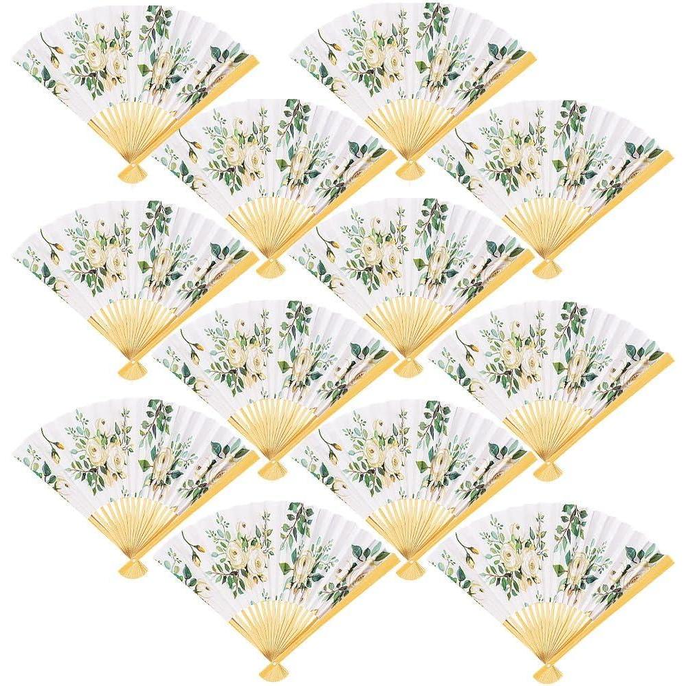 image:imageFun Express Floral Folding Fans Elegant Party Supplies Weddings Luau Summer Events Bridal Showers Special Occasions Perfect for Guest Favors Decorations Gifts Colorful Handheld Fans 12 Pieces