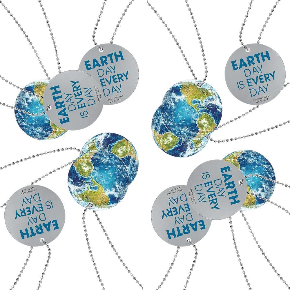 image:imageFun Express Globe Shaped Dog Tag Necklaces  12 Pieces  Educational And Learning Activities For Kids