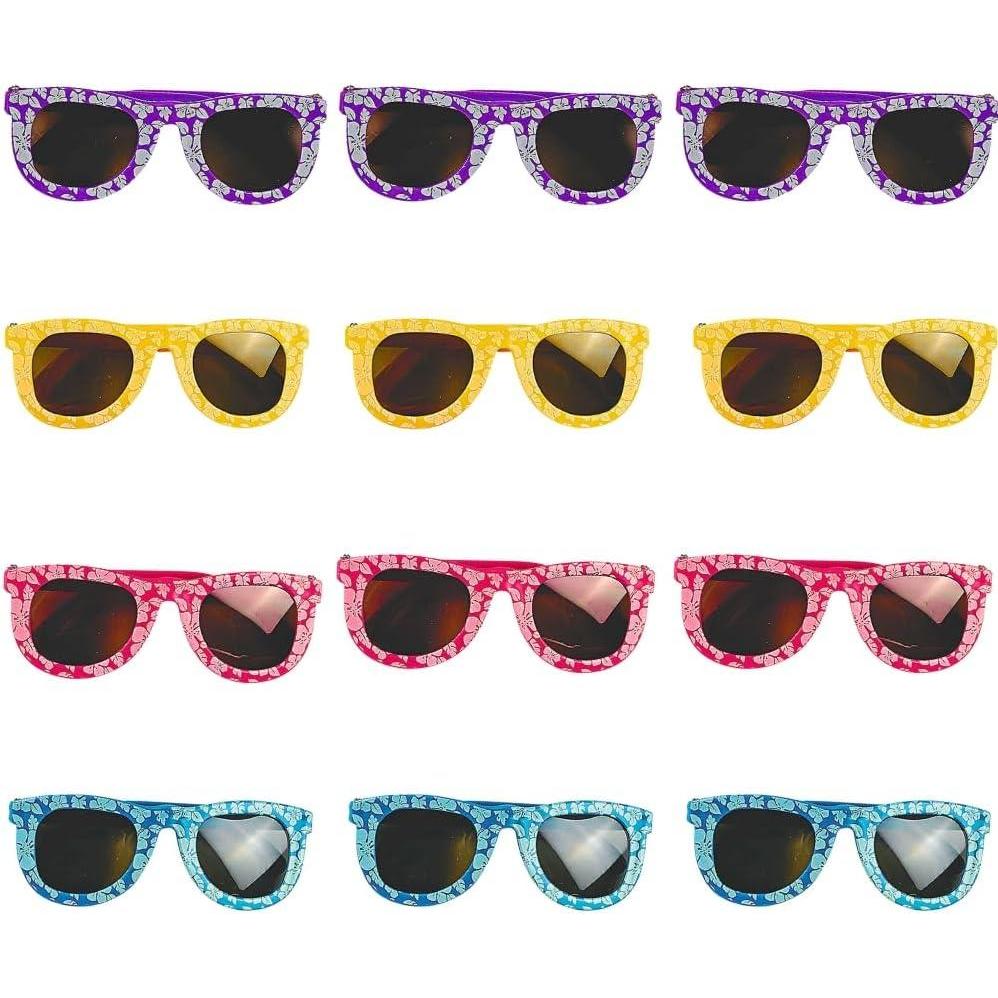 image:imageFun Express Hibiscus Sunglasses 1 Dozen Childrens Sunglasses Party Supplies amp Favors Pool Party Giveaways Summer Costume Accessories