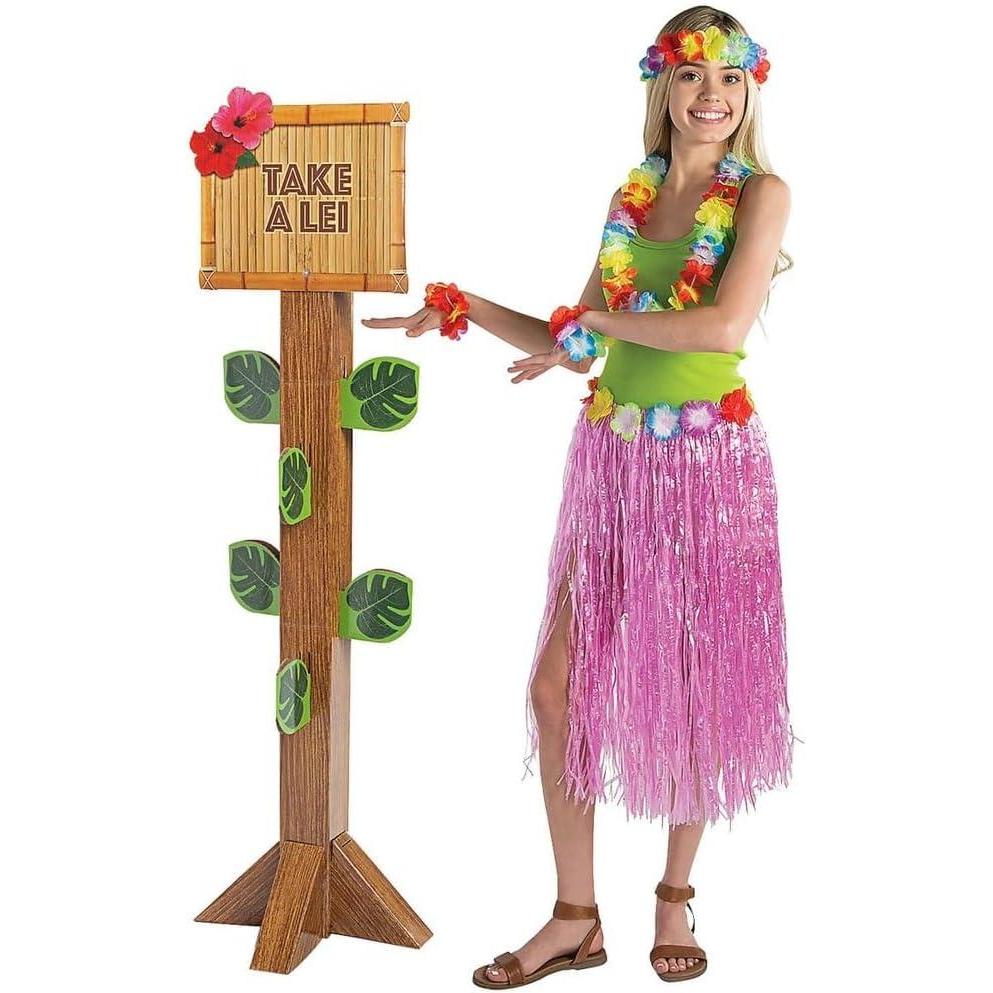 image:imageFun Express Lei Stand for Hawaiian Leis Display Wreath Stand for Hanging Items with Sturdy Cardboard Construction Perfect Display Rack for Luau Party Decorations Lei Bulk Storage amp Event Setup
