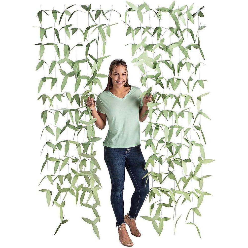 image:imageFun Express Paper Greenery Hanging Curtain Vibrant Tropical Greenery Party Dcor for Luau Weddings Themed Events and Photo Backdrops Easy to Hang Perfect for Room amp Wall Dcor 1 Piece