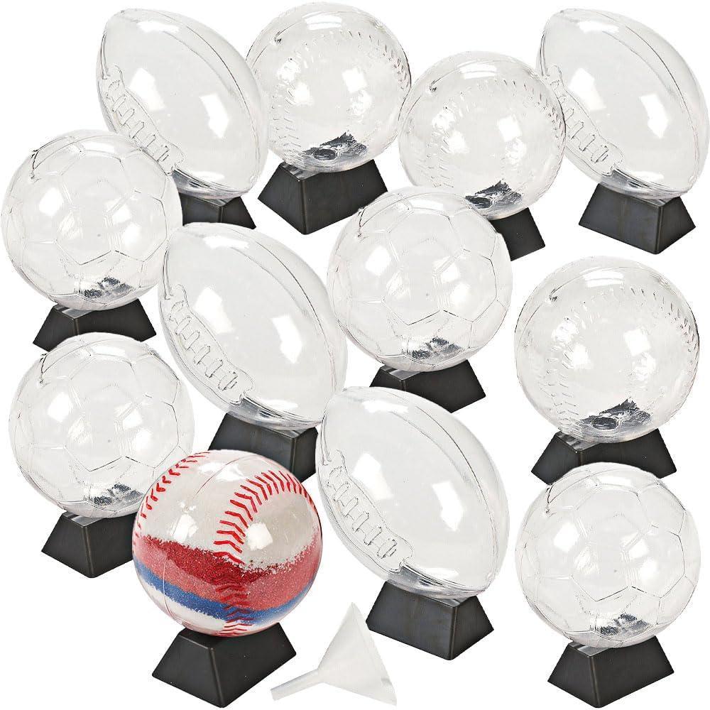 image:imageFun Express Sports Sand Art Bottles Set of 12 Baseballs Soccer Balls and Football Shapes DIY Crafts for Kids VBS Vacation Bible School SuppliesDecor