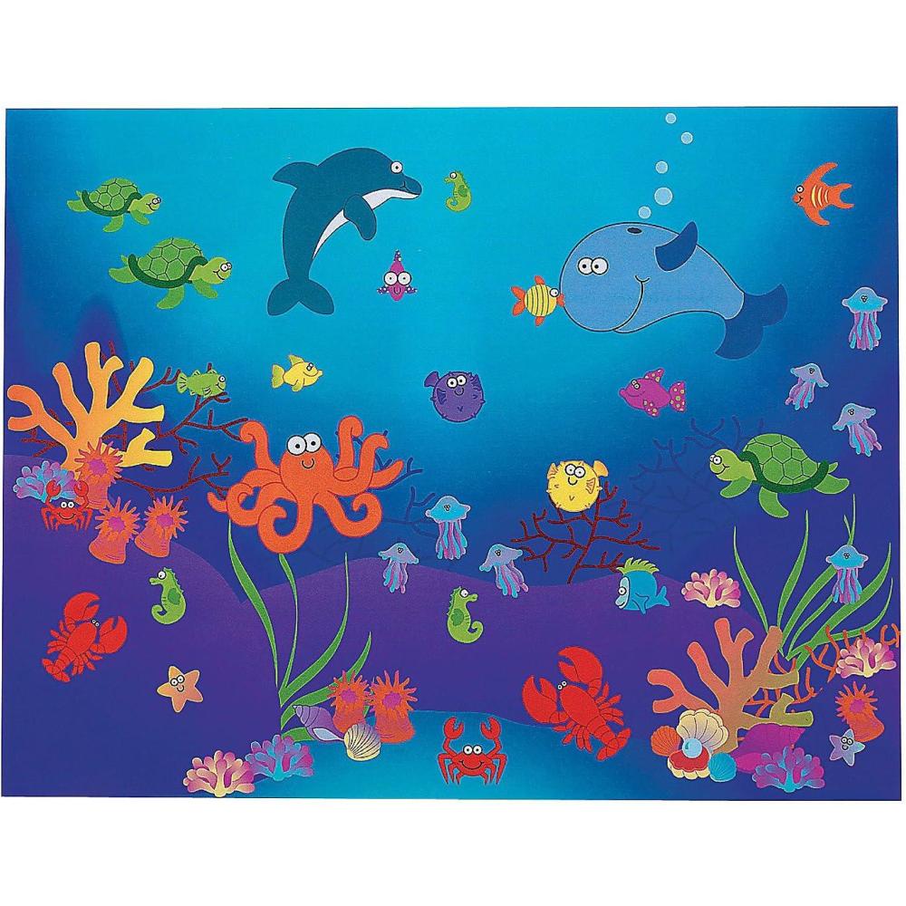 image:imageFun Express Under The Sea Ocean Sticker Scene 12 Scenes and 12 Sticker Sheets VBS Vacation Bible School SuppliesDecor