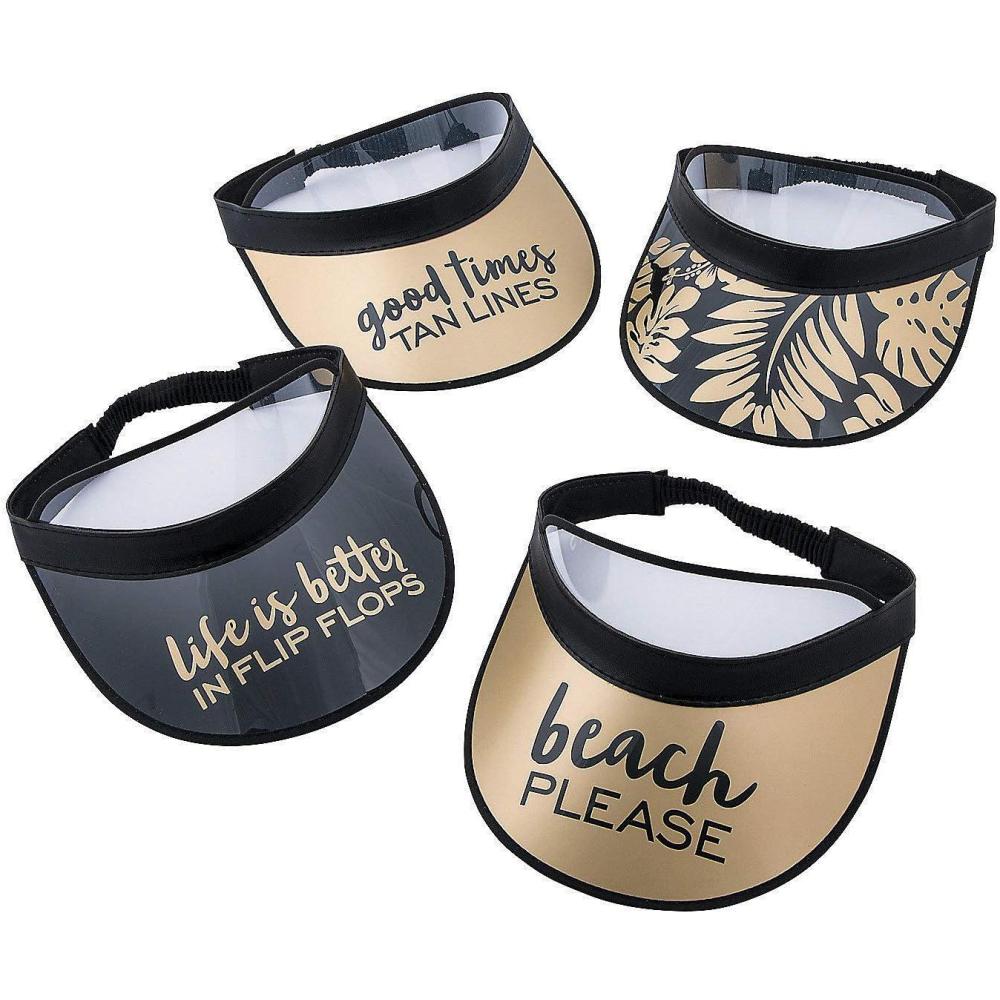 image:imageFun Express Vibrant Retro Luau Visor Assortment for Adults Fun Tropical Styles Perfect Apparel Accessory for Parties Beach Days and Summer Celebrations 8 Pieces