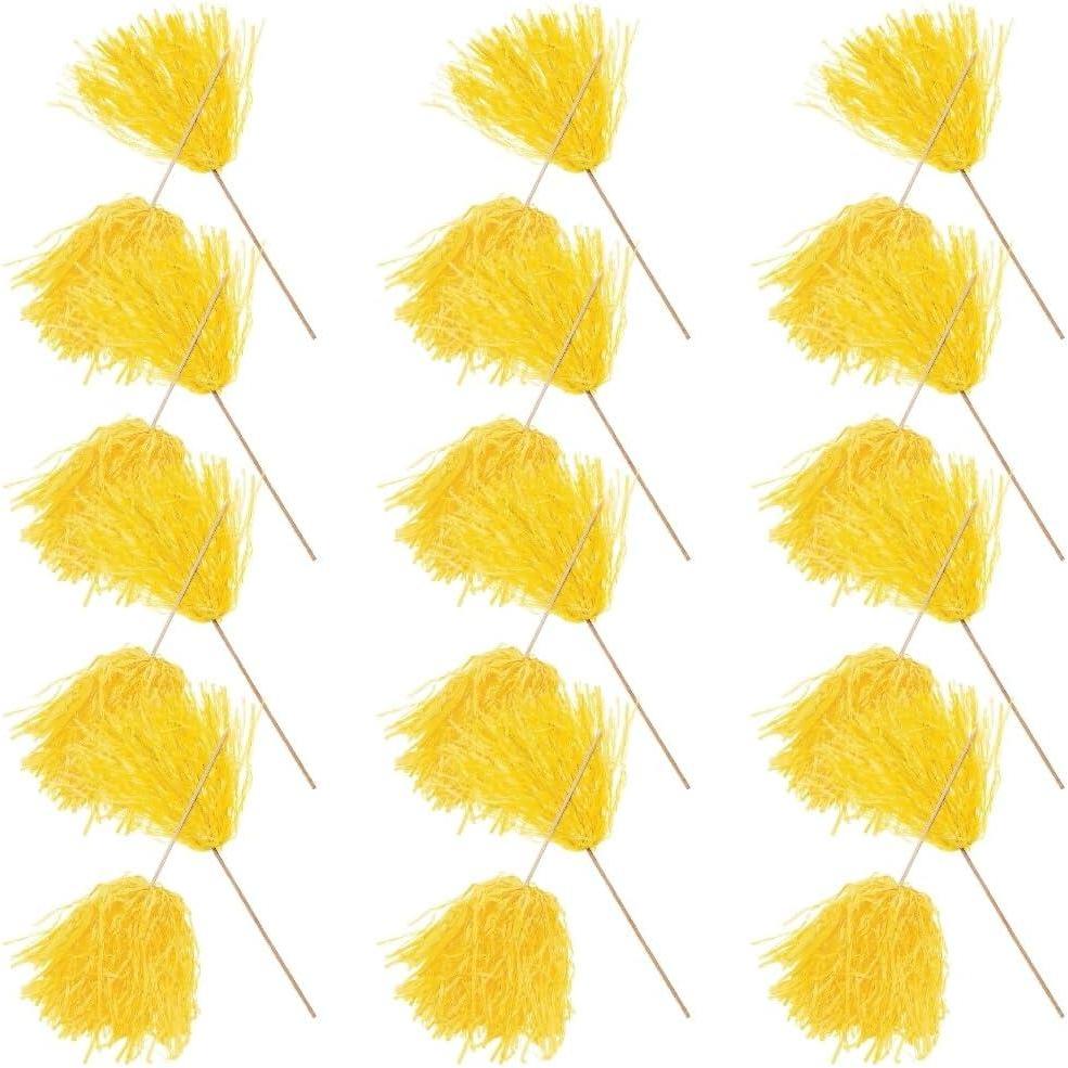 image:imageFun Express Yellow Spirit Pom Pons  Bulk Set of 25  School Spirit and Sports Rally Supplies  VBS Vacation Bible School SuppliesDecor