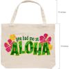 14″ x 13″ Medium Luau Summer Fun Canvas Tote Bags, 6 Pieces