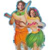 Fun Express Hawaiian Couple Photo Stand-Up – Tiki Party Decorations for Luau Party Supplies | Tropical Aloha Backdrop with Face Cutouts | Large Floor Standing Photo Booth Props for Summer Beach Events