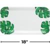 Fun Express Palm Leaf Party Serving Trays – Sturdy Tropical Design Serving Trays for Parties Buffets Weddings & Special Occasions – Ideal for Appetizers Snacks Desserts & Treats – 3 Pieces