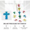 Prism Cross Stickers – 100 Sticker Roll – Church, Sunday School, VBS and Religious Supplies Stationery