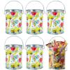 Back to School Metal Paint Bucket Favor Containers – 4″ x 5″ (Pack of 6) – Perfect for Classroom Art Supplies, Candy Handouts, and Party Favors(Back to School)