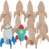Fun Express Do It Yourself Wood Rockets – VBS Vacation Bible School Supplies/Decor – 4 1/4″ x 6 1/4″ DIY Crafts for Kids and Fun Home Activities – Makes 12