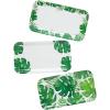 Fun Express Palm Leaf Party Serving Trays – Sturdy Tropical Design Serving Trays for Parties Buffets Weddings & Special Occasions – Ideal for Appetizers Snacks Desserts & Treats – 3 Pieces