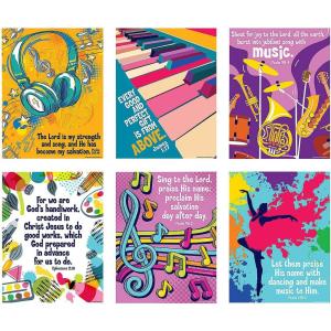 Fun Express 16″ x 20 3/4″ Religious Music & Art Bible Verse Poster Set – 6 Pieces