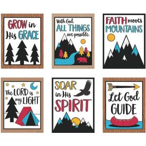 Fun Express Adventure in Faith Poster Set – Educational and Learning Activities for Kids – VBS Vacation Bible School Supplies/Decor – 6 Pieces