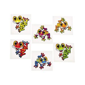 Fun Express Frog Temporary Tattoos – Fun Vibrant Party Favors & Giveaways Kids Perfect for Birthday Parties Events School Carnivals Celebrations – Safe Easy-to-Apply Designs – 72 Pieces