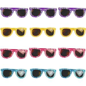 Fun Express Hibiscus Sunglasses (1 Dozen) Children’s Sunglasses, Party Supplies & Favors, Pool Party Giveaways, Summer Costume Accessories