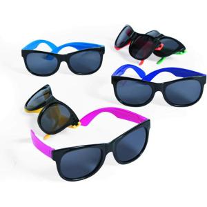 Fun Express Kid’s Neon & Black Nomad Sunglasses (1 dz)-Party Favors, Costume Accessories – VBS Vacation Bible School Supplies/Decor