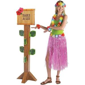 Fun Express Lei Stand for Hawaiian Leis Display – Wreath Stand for Hanging Items with Sturdy Cardboard Construction | Perfect Display Rack for Luau Party Decorations, Lei Bulk Storage & Event Setup