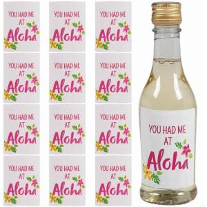 Fun Express Luau Party You Had Me at Aloha Mini Wine Bottle Labels 12 Pieces