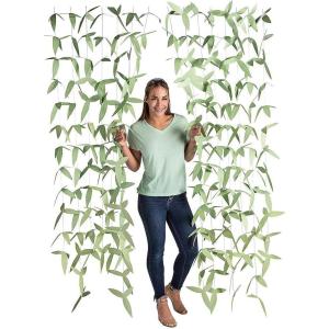 Fun Express Paper Greenery Hanging Curtain – Vibrant Tropical Greenery Party Décor for Luau Weddings Themed Events and Photo Backdrops – Easy to Hang Perfect for Room & Wall Décor – 1 Piece
