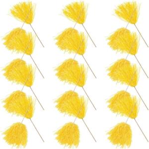 Fun Express Yellow Spirit Pom Pons – Bulk Set of 25 – School Spirit and Sports Rally Supplies – VBS Vacation Bible School Supplies/Decor