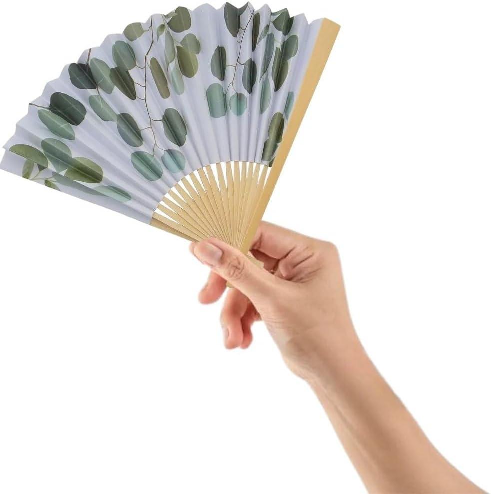image:imageEucalyptus Printed Folding Hand Fans 12 Pieces