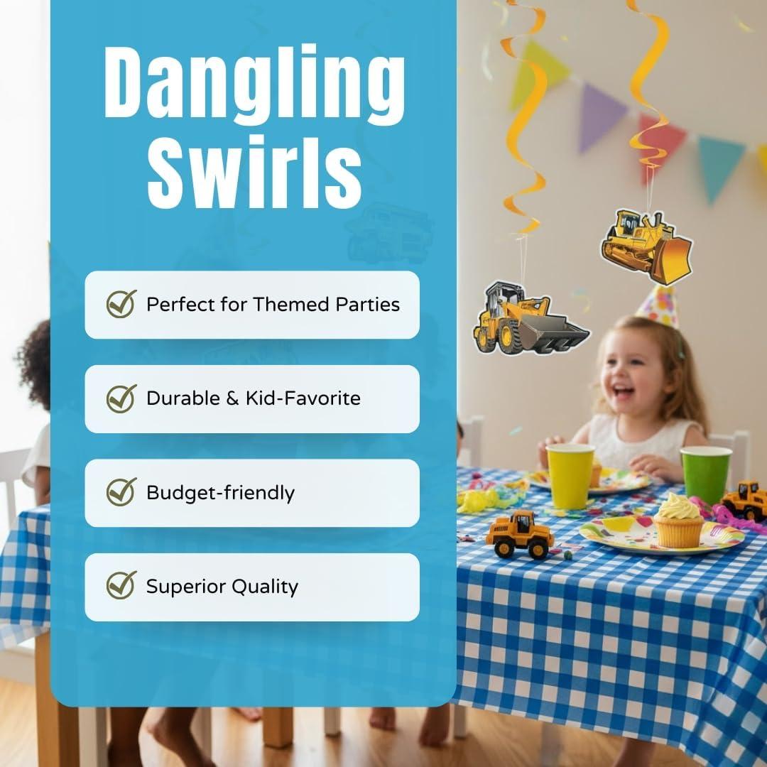 image:imageFun Express Construction Dangling Swirls for Birthday Party Decor Hanging Decor Spirals amp Swirls Birthday VBS Vacation Bible School SuppliesDecor 12 Pieces