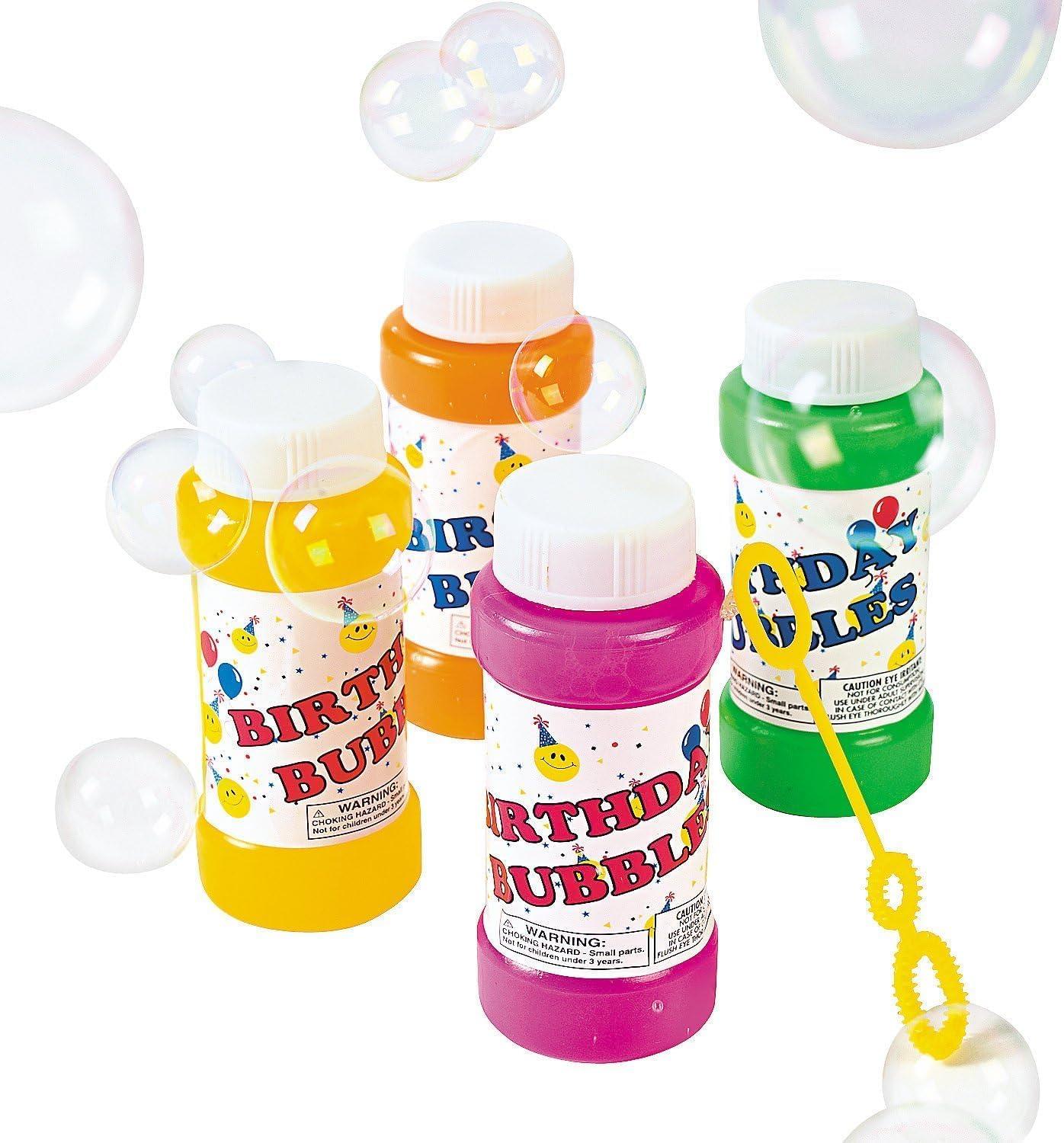 image:imageFun Express Happy Birthday Bubble Bottles 12 Pieces Great for Kid Party Supplies and Giveaways