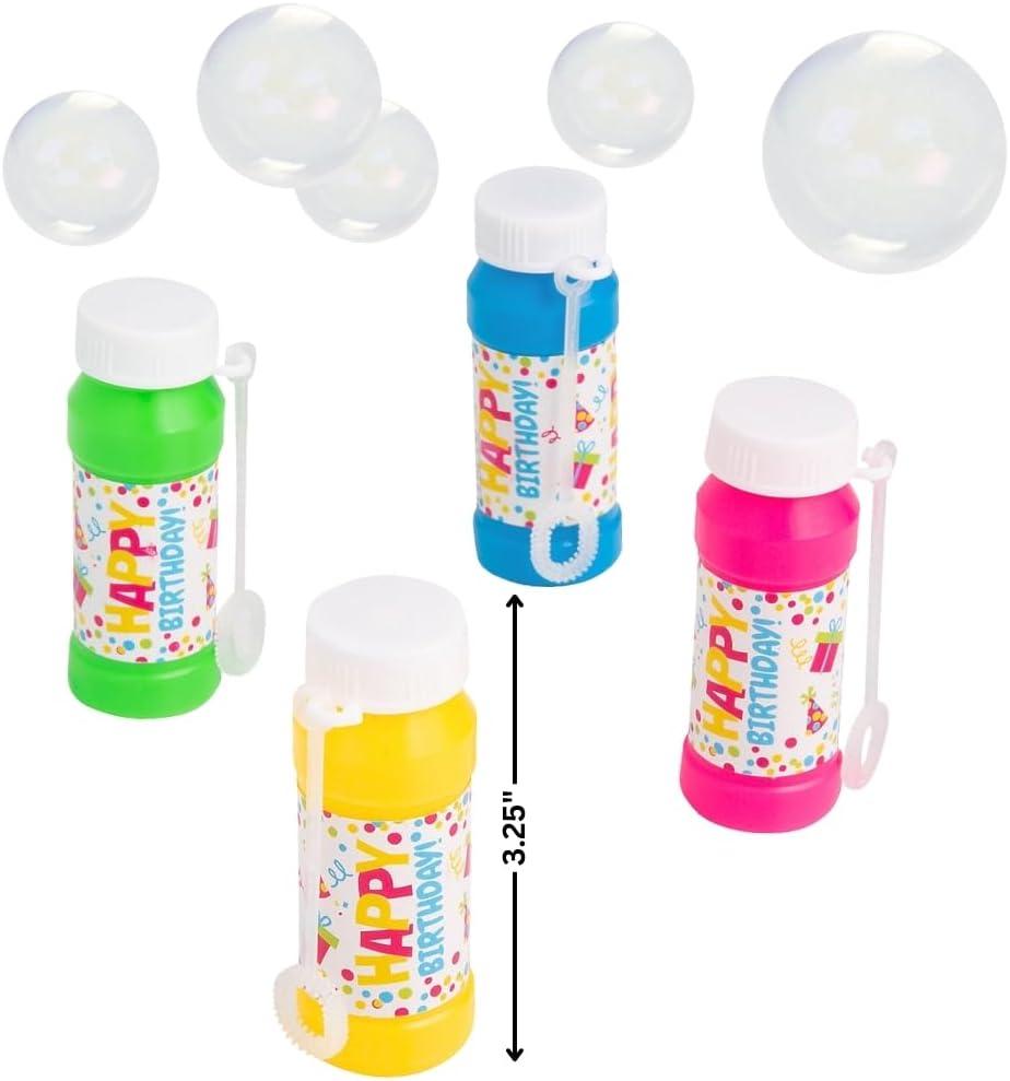 image:imageFun Express Happy Birthday Bubble Bottles 12 Pieces Great for Kid Party Supplies and Giveaways
