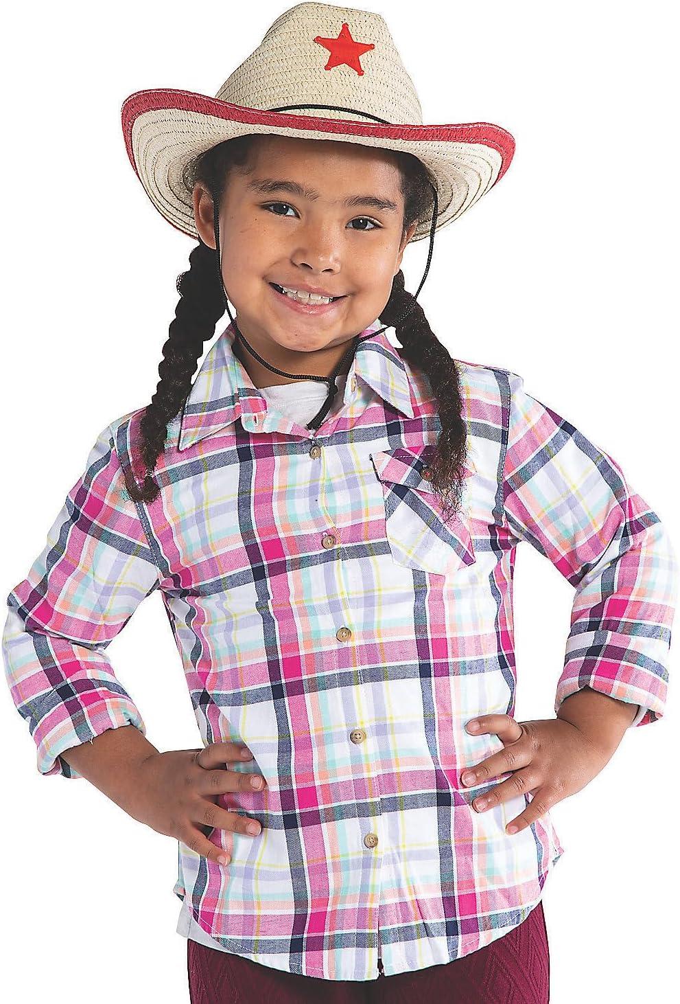 image:imageFun Express Kids Cowboy Hat Bulk 48 Pack Cowgirl Hats for Boys and Girls with Star Design Western Party Decorations and Favors for Cowboy Birthday Party Rodeo Theme Events and Dress Up Play