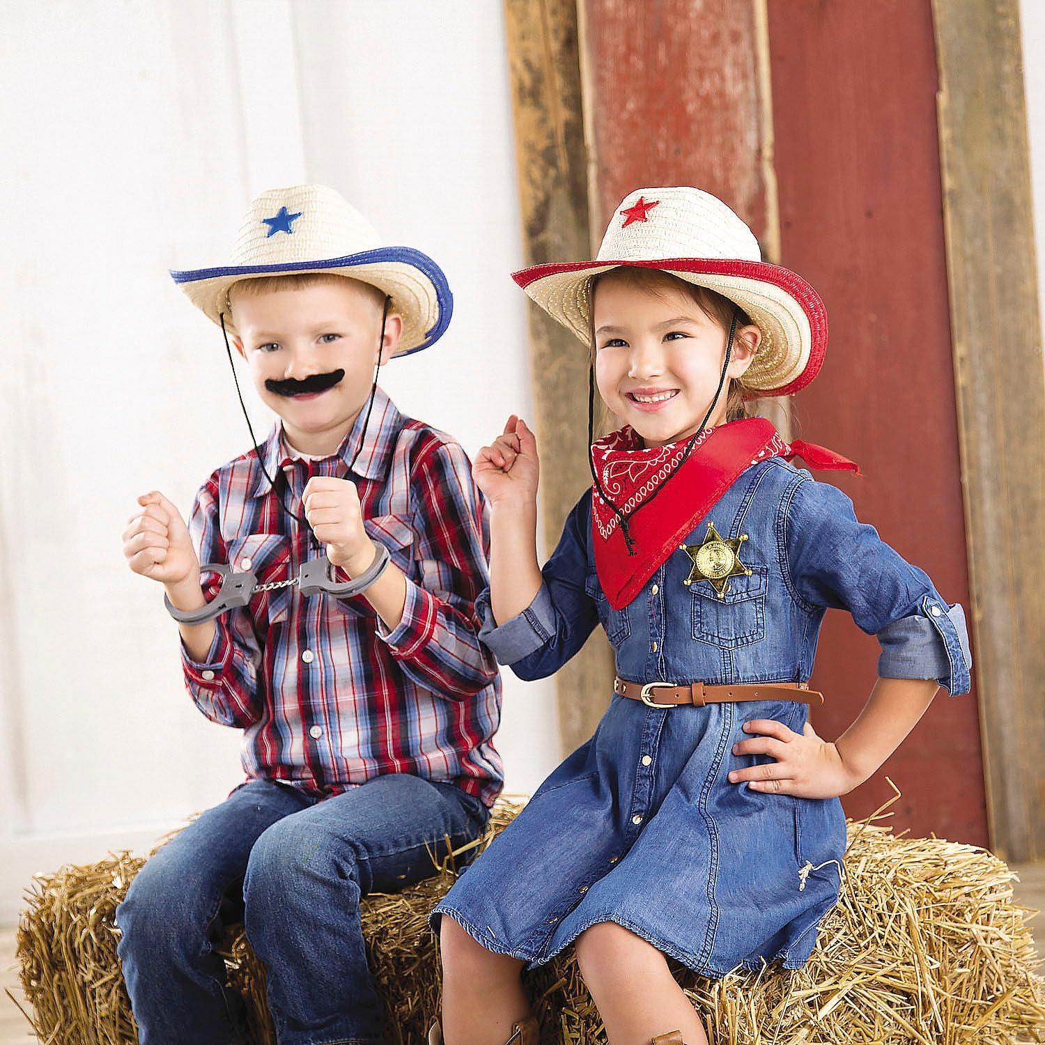 image:imageFun Express Kids Cowboy Hat Bulk 48 Pack Cowgirl Hats for Boys and Girls with Star Design Western Party Decorations and Favors for Cowboy Birthday Party Rodeo Theme Events and Dress Up Play