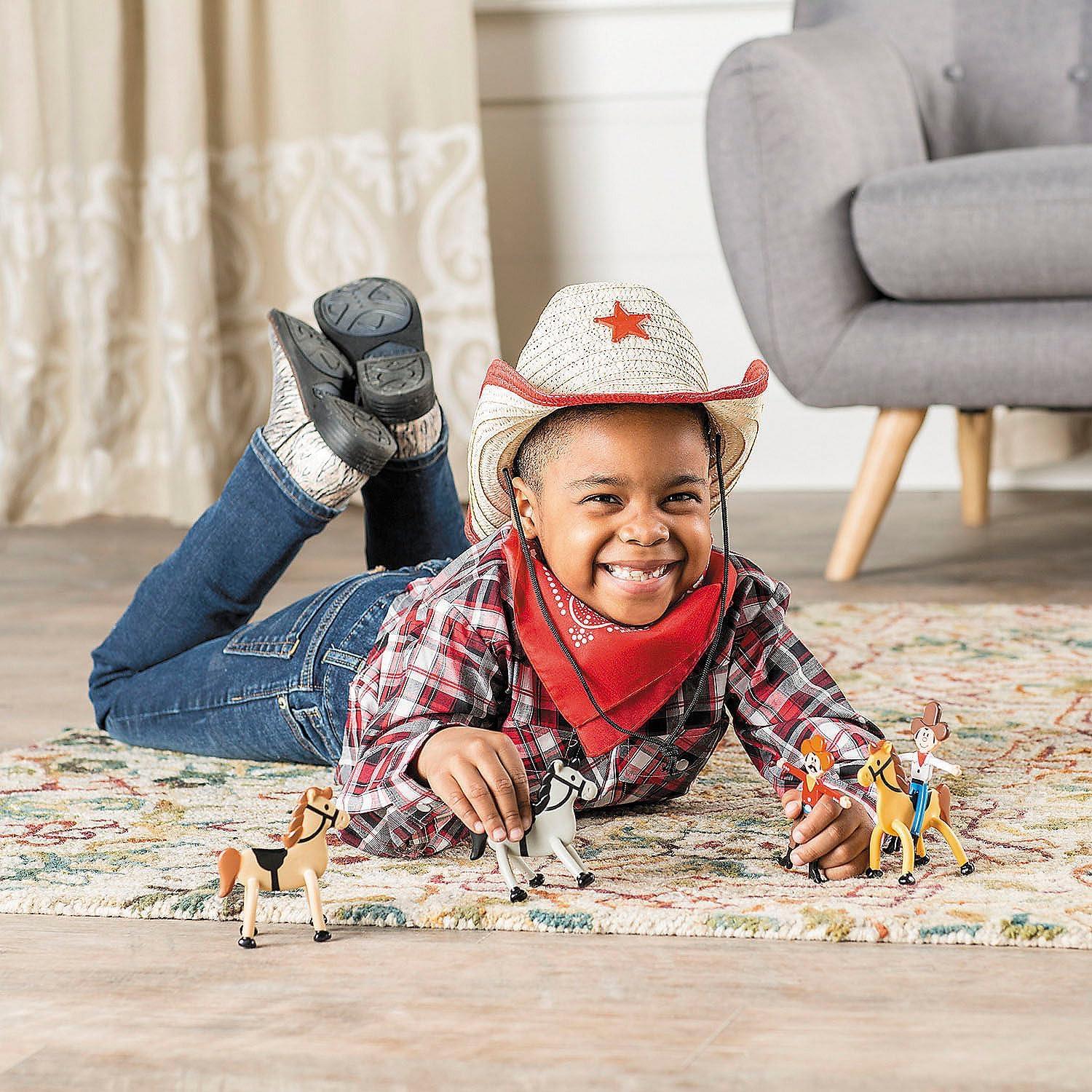 image:imageFun Express Kids Cowboy Hat Bulk 48 Pack Cowgirl Hats for Boys and Girls with Star Design Western Party Decorations and Favors for Cowboy Birthday Party Rodeo Theme Events and Dress Up Play