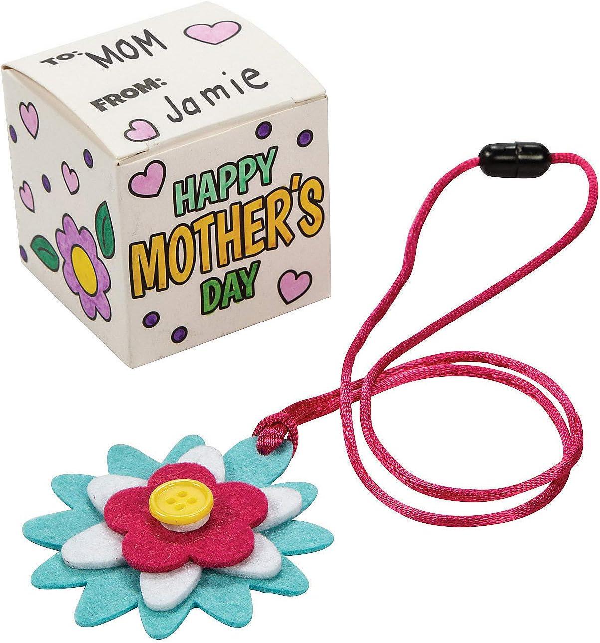 image:imageFun Express Mothers Day Jewelry Box amp Necklace Craft Kit Makes 12 Mothers Day Crafts Great for Church School and Home