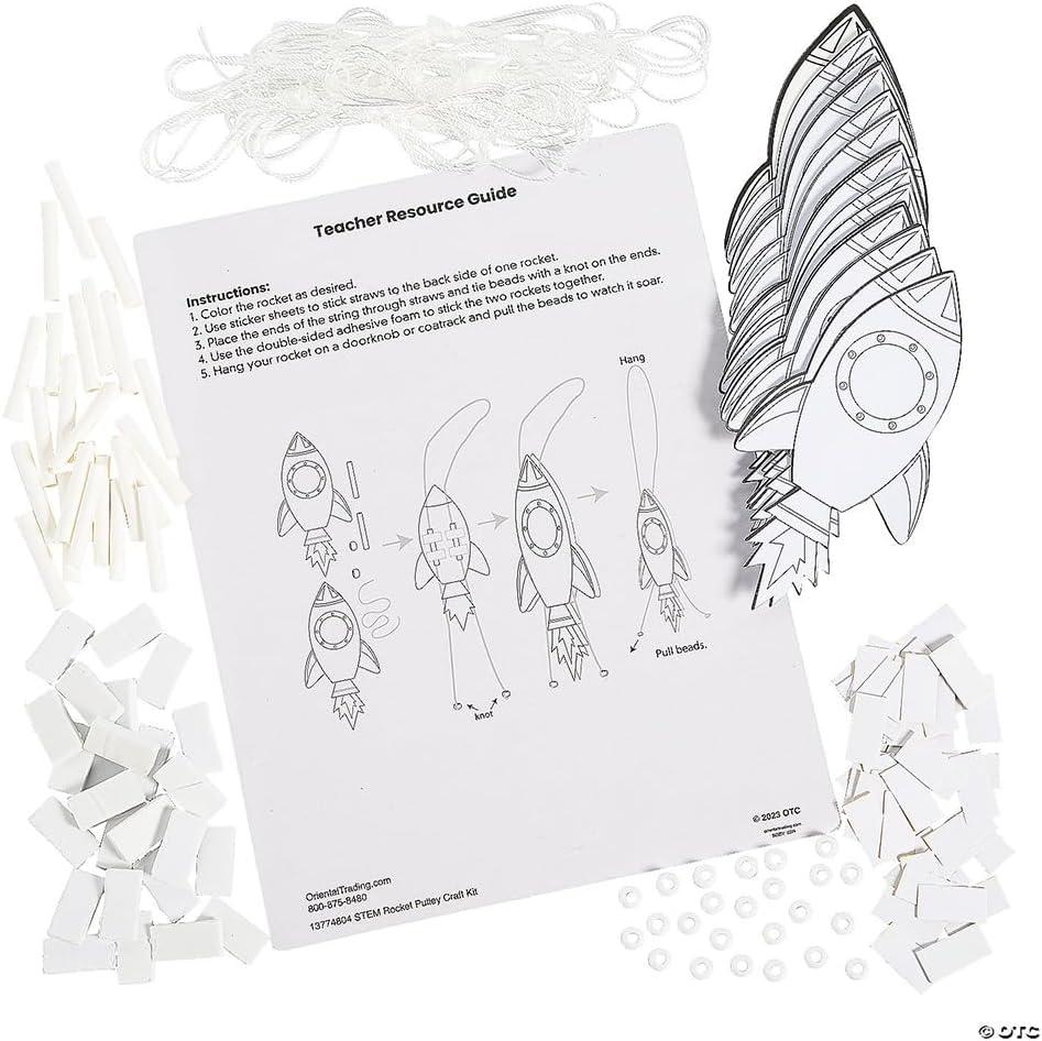 image:imageFun Express Stem Rocket Pulley Craft Kit 12 Pieces Educational and Learning Activities for Kids