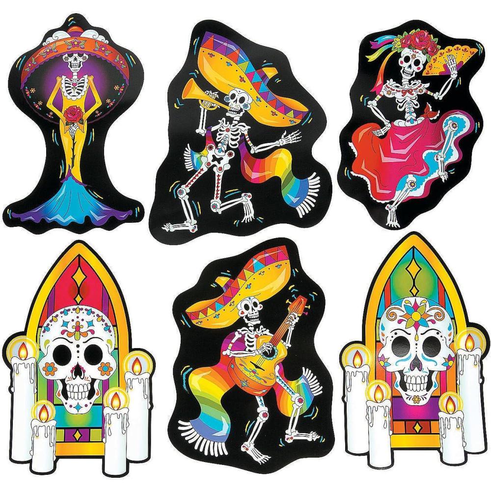image:imageDay of The Dead Cardboard Cutouts 6 piece set Halloween Party Decor