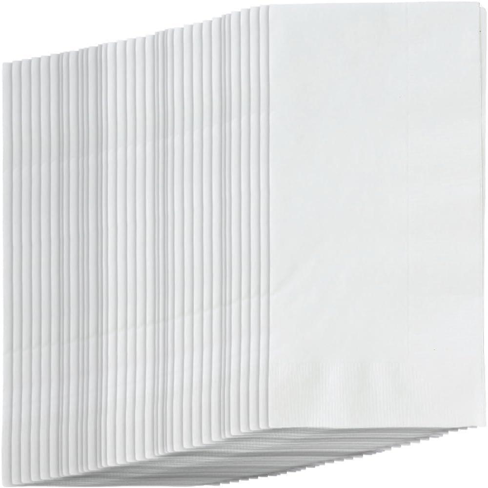 image:imageFun Express White Dinner Napkin 50pc Party Supplies Solid Tableware Solid Napkins 50 Pieces