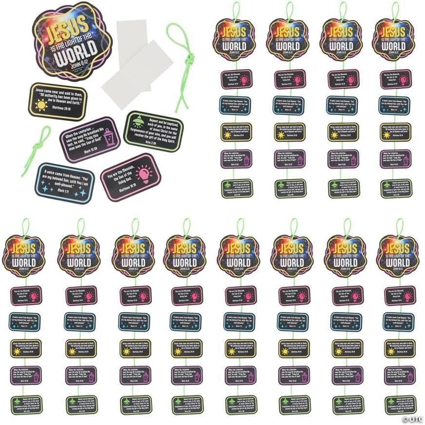 image:imageFun Express 3 12 x 11 12 Jesus is The Light VBS GlowinTheDark Verse a Day Craft Kit  Makes 12