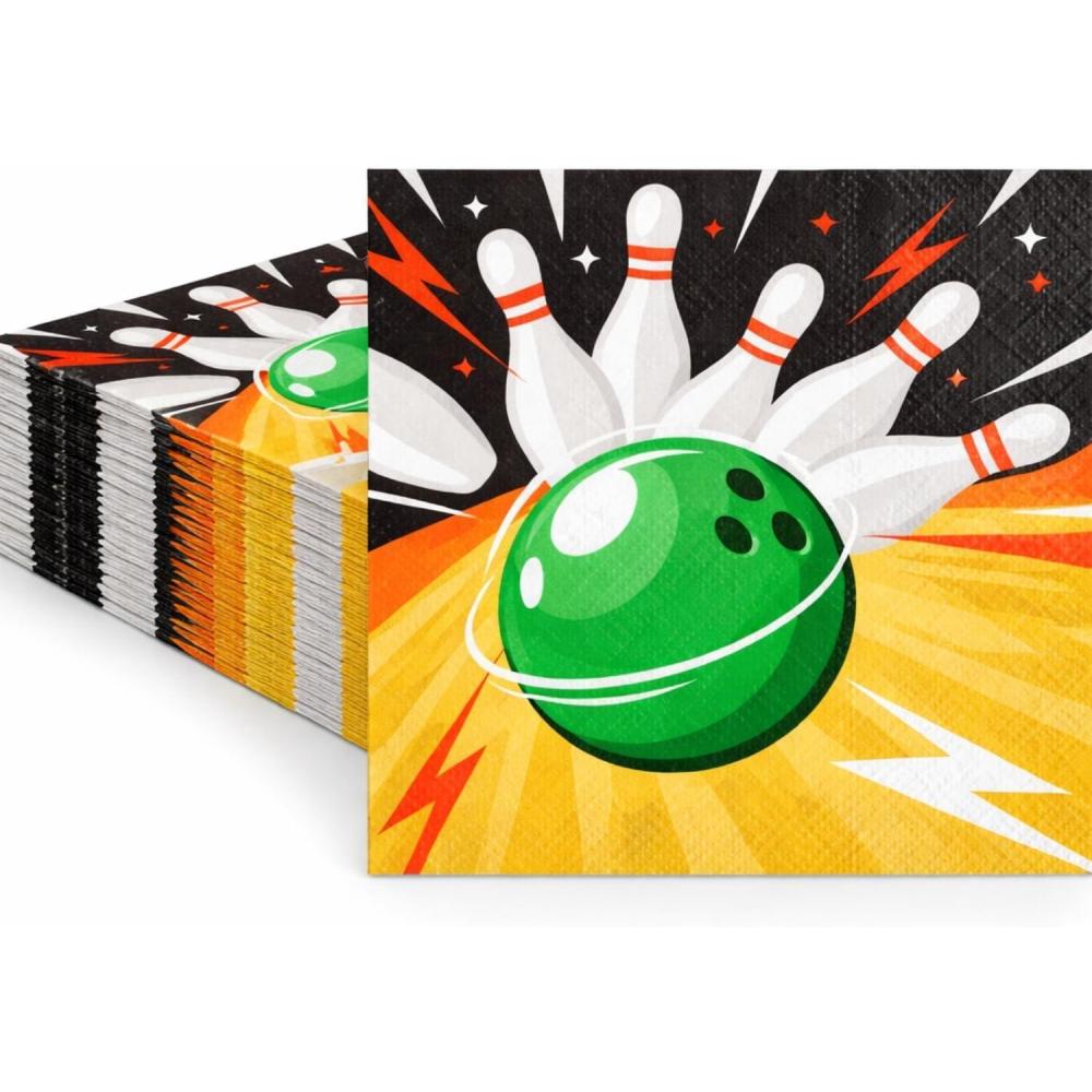 image:imageFun Express 5 Bowling Party Center Pin Strike Beverage Napkins  16 Count