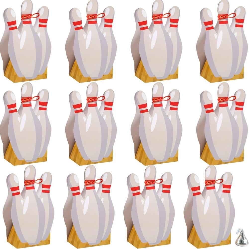 image:imageFun Express 5 x 8 Bowling Party Bowling Pin Favor Boxes  12 Piece
